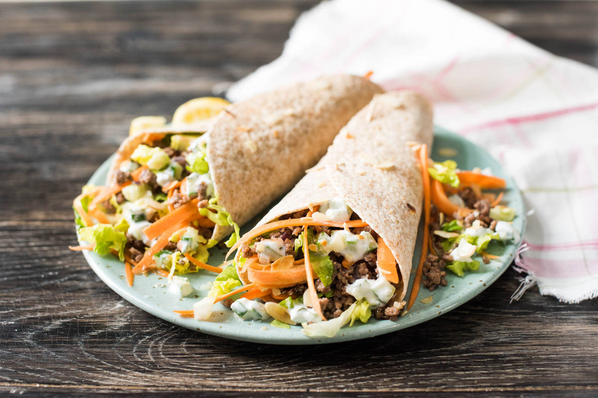 Lebanese Lamb Wraps with Minted Tzatziki