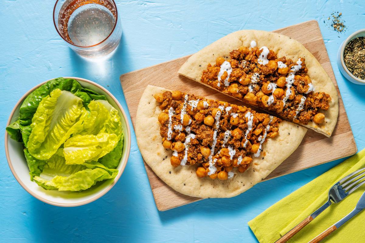 Lebanese Style Lamb & Chickpea Loaded Naan