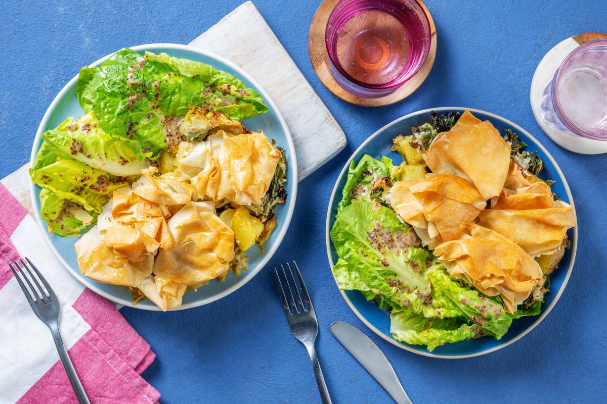 Leek and Potato Filo Scrunch Pie