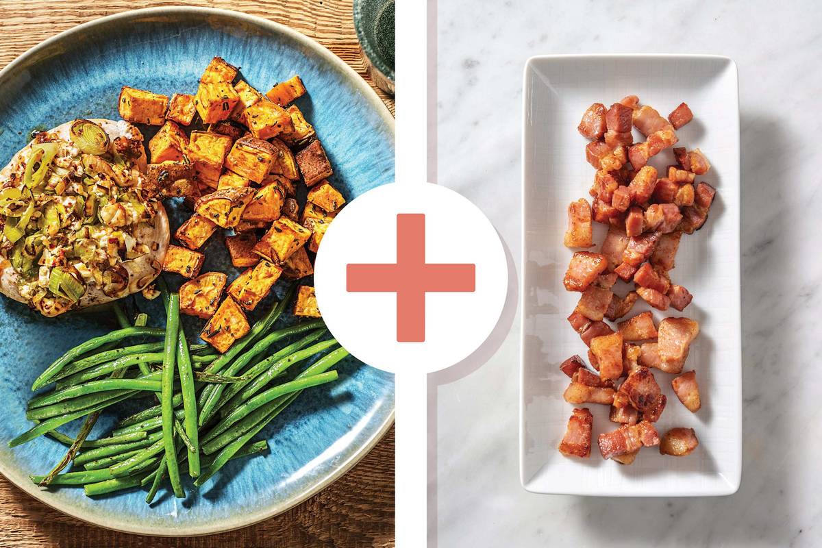 Leek, Bacon & Crumbly Cheese Chicken Breast
