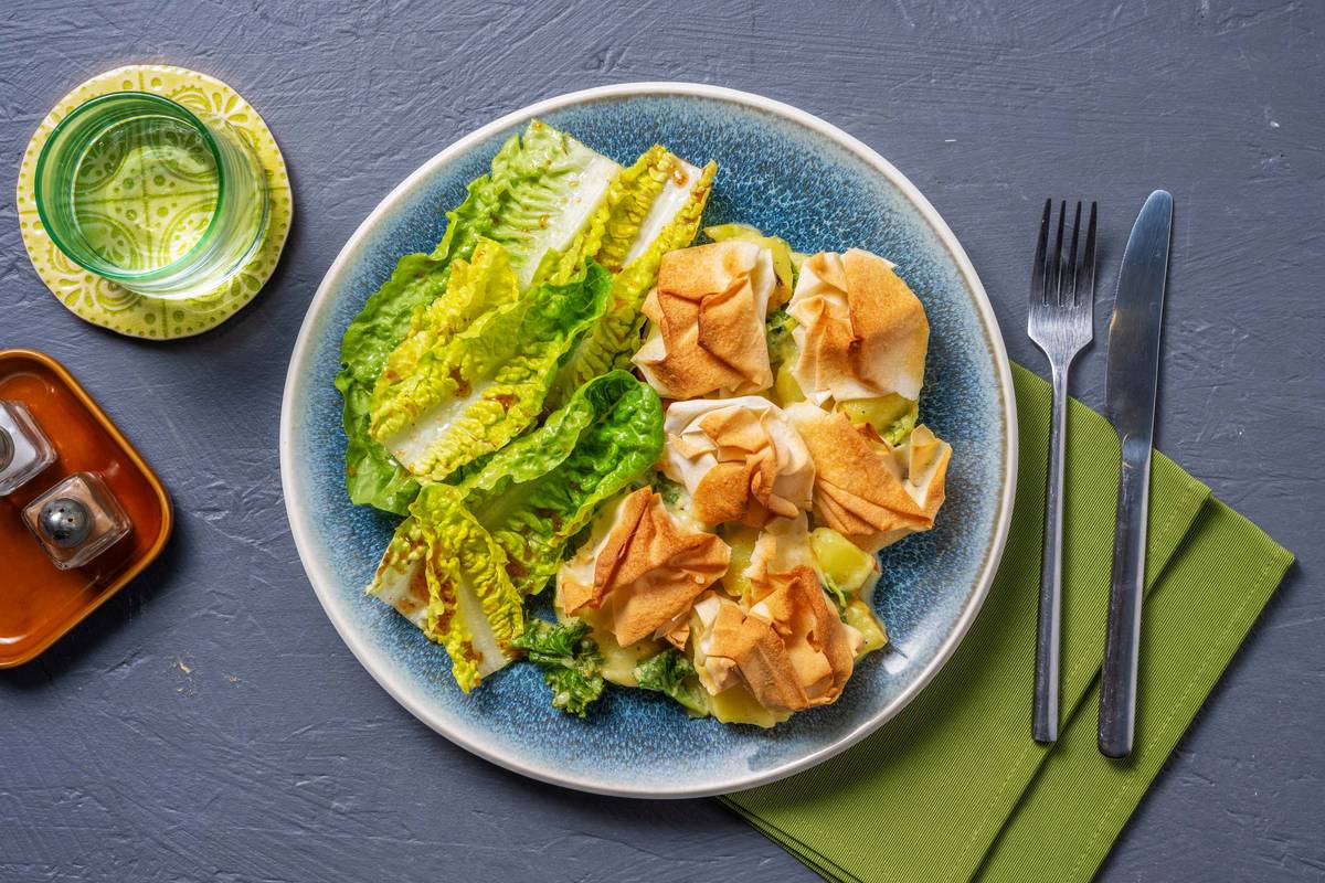 Leek, Kale and Potato Filo Scrunch Pie