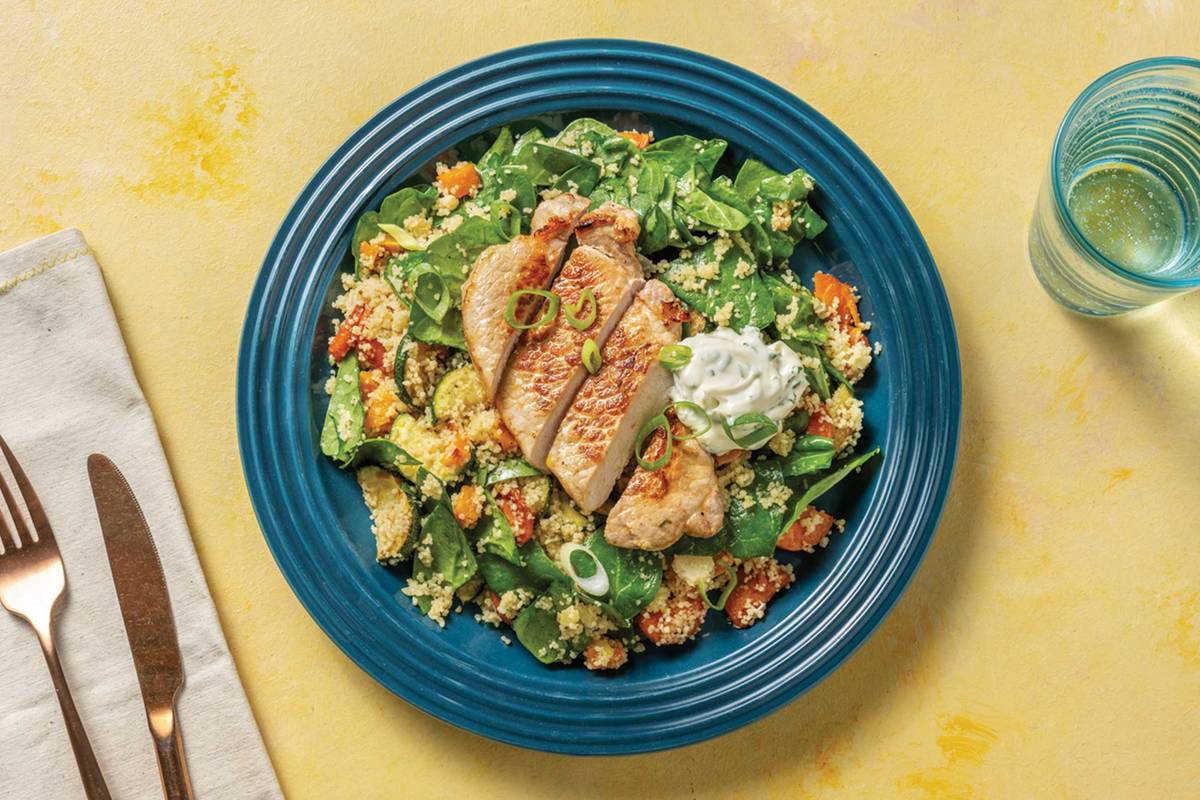 Carb Smart Lemon Pepper Pork with Veggie Couscous