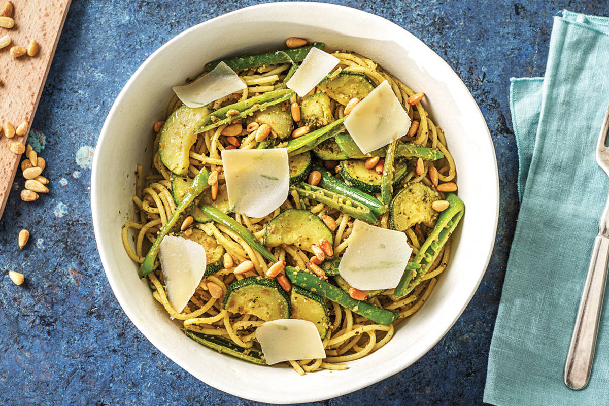 Speedy Lemon Pesto Spaghetti