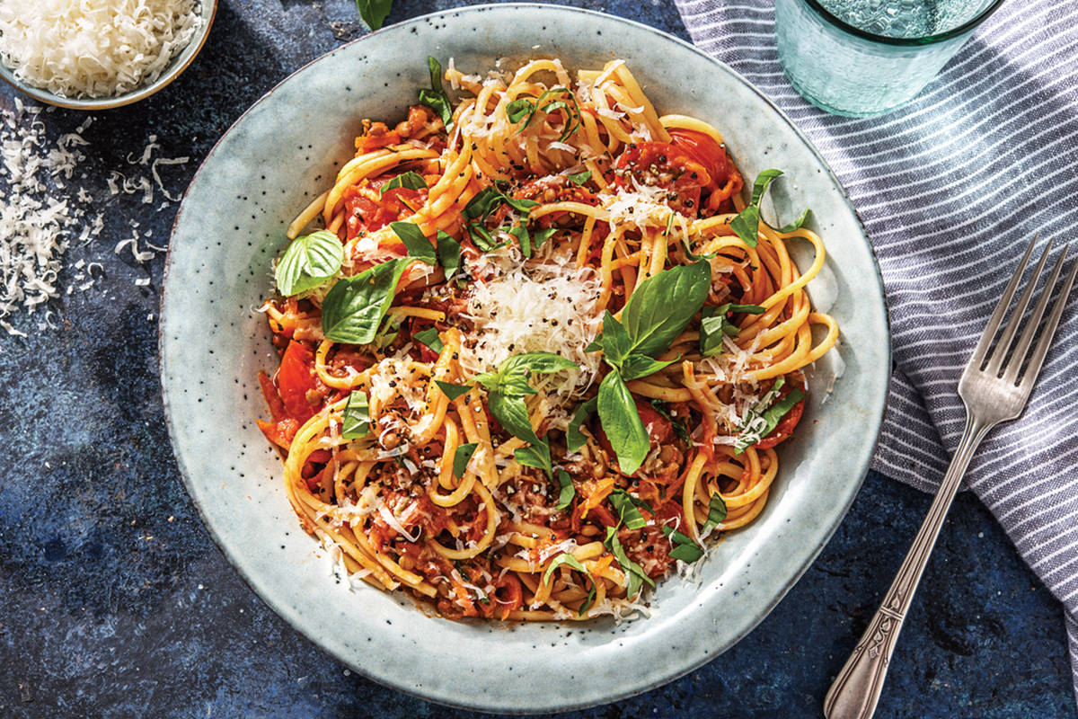 Lentil, Caper & Cherry Tomato Linguine