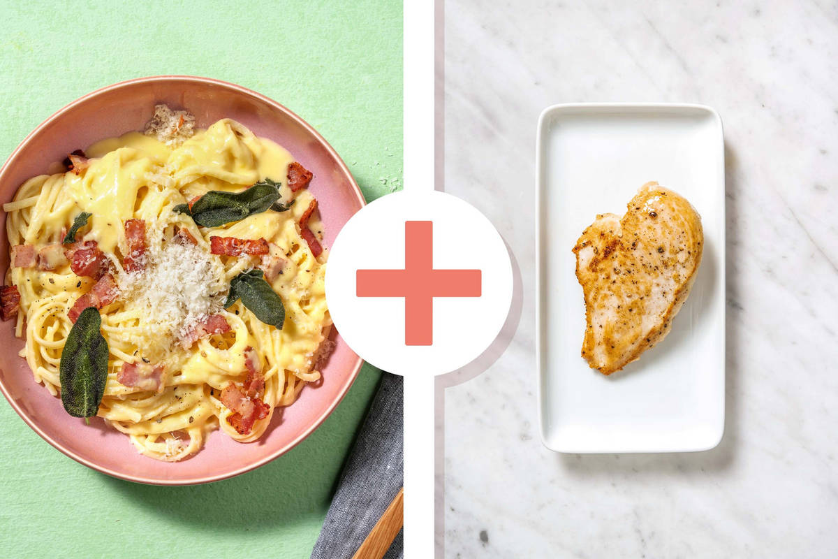 Squash, Bacon and Chicken Alfredo