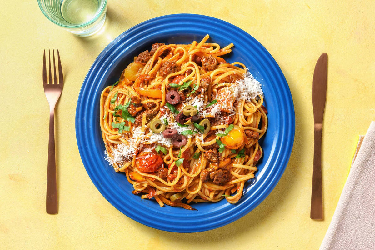 Linguines au chorizo