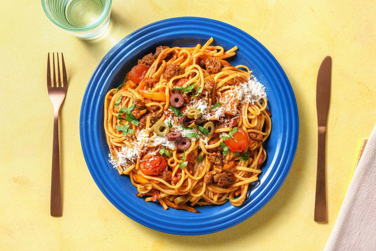 Linguines au chorizo à l'espagnole