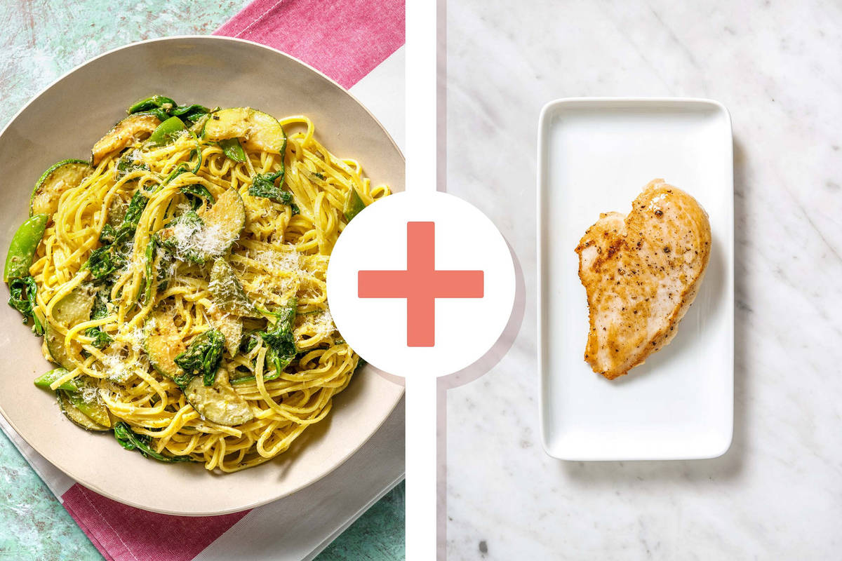 Zucchini, Lemon and Chicken Breast Linguine