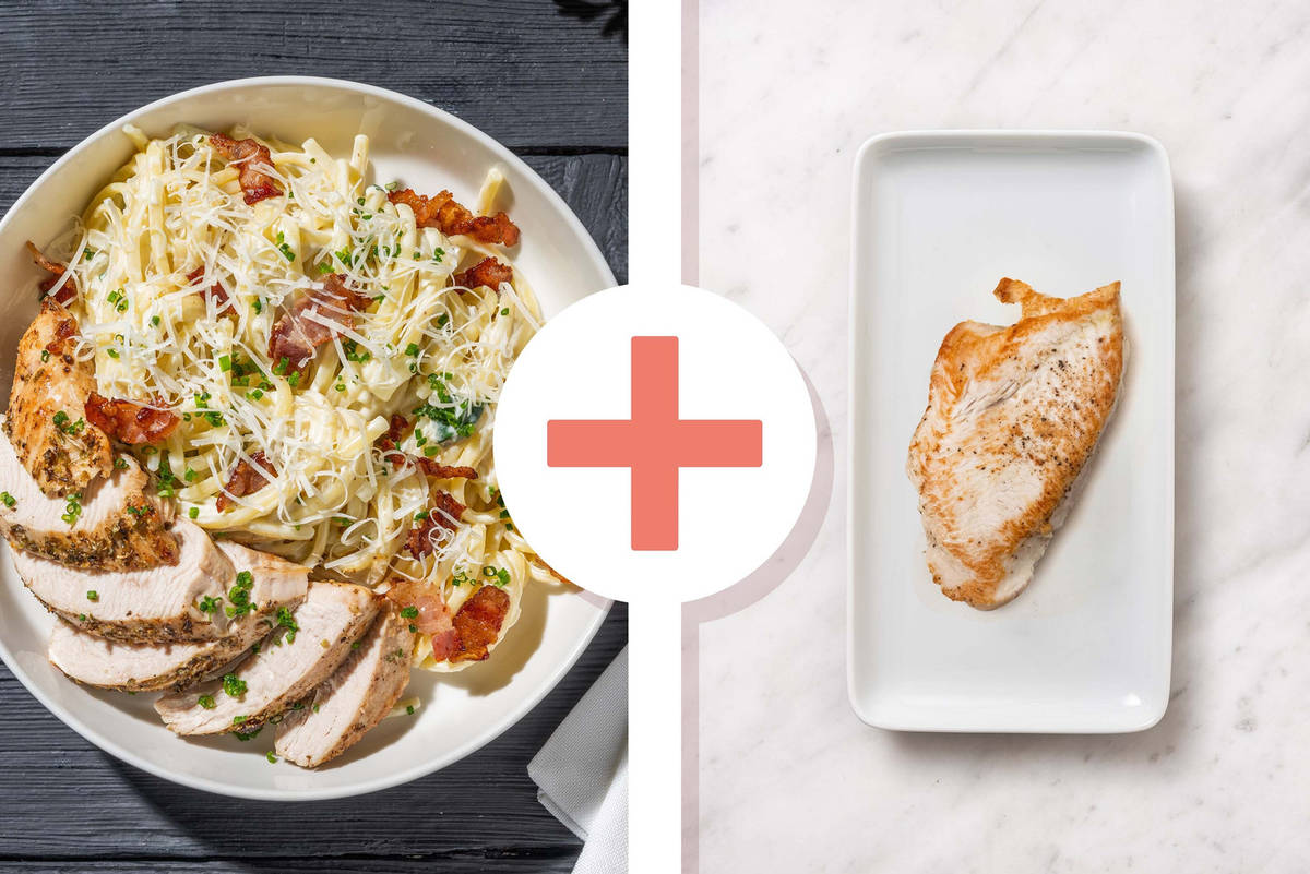 Creamy Double Turkey and Bacon Linguine