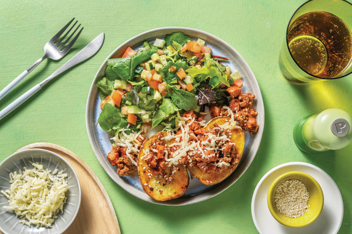 Easy Beef & Chorizo Jacket Potatoes