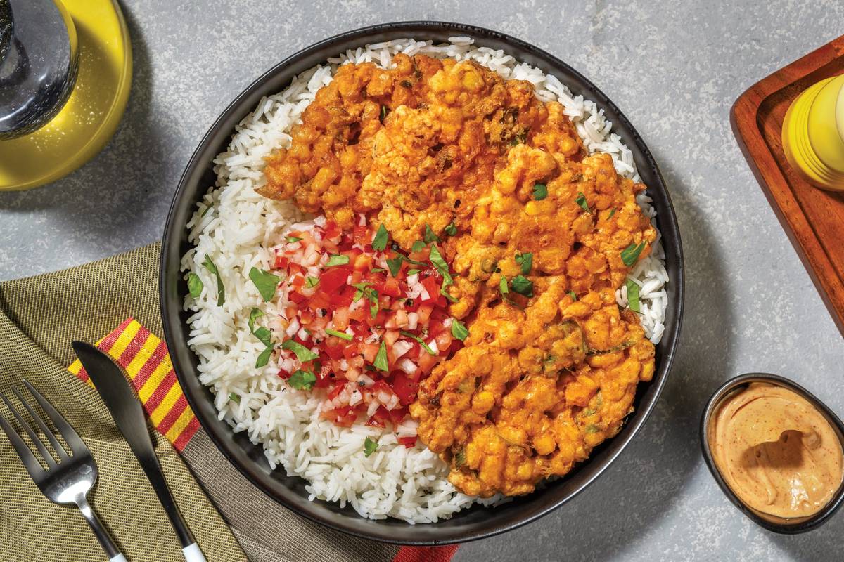 Loaded Mexican Corn Fritter Bowl