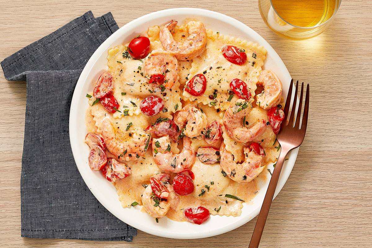 Lobster Ravioli and Shrimp
