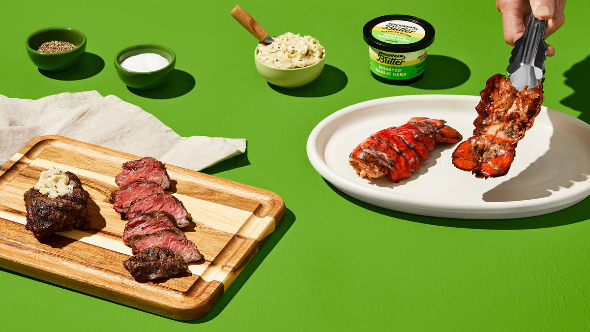 Lobster, Steak & Garlic Herb Butter