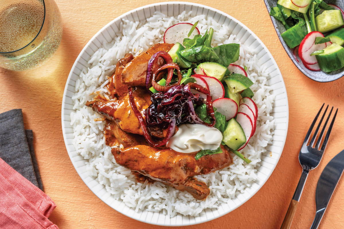 Quick Saucy Spiced Beef & Garlic Rice Bowl