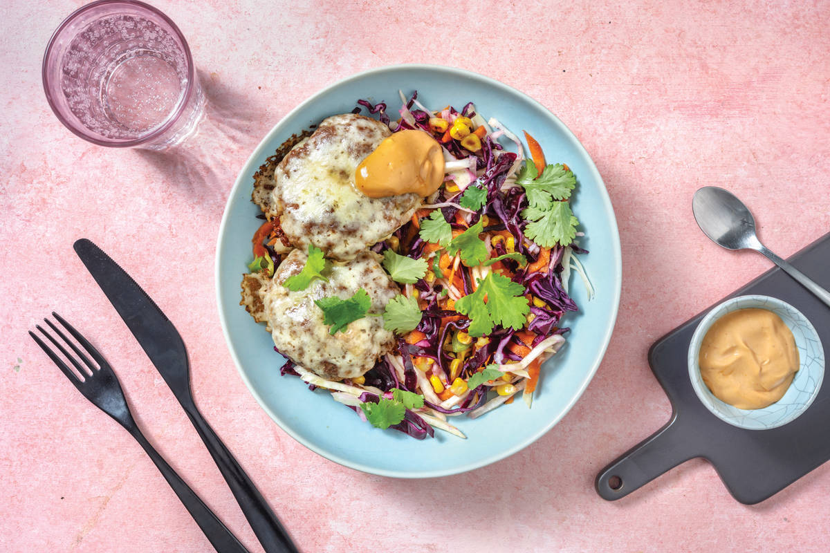 Quick Beef Burger Bowl