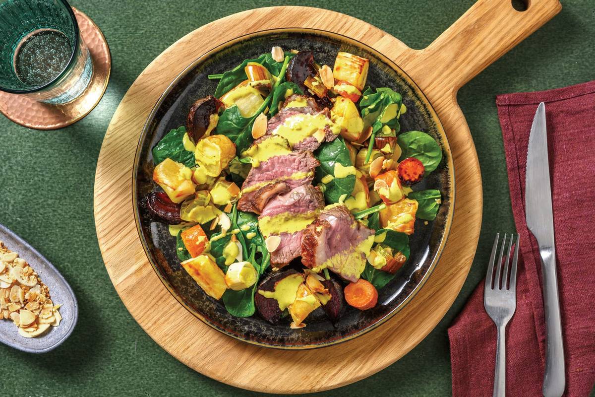 [Low-Carb] Lamb Rump & Roast Veggie Salad