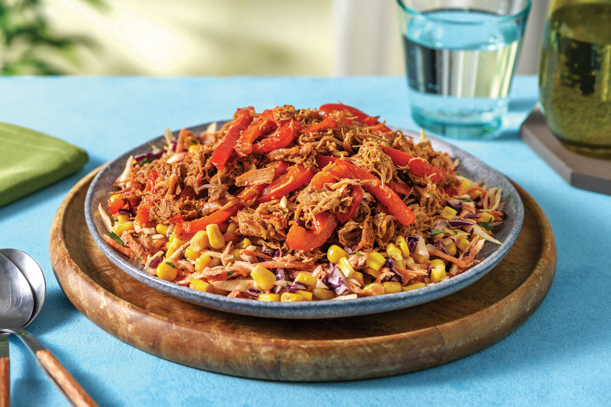 Caribbean Pulled Pork & Corn Slaw