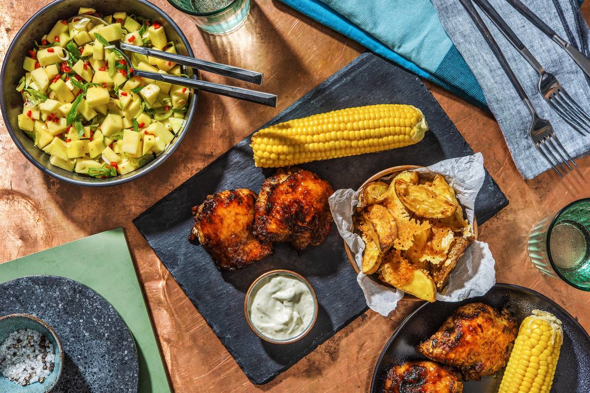 Caribbean Style Mango Glazed Jerk Chicken