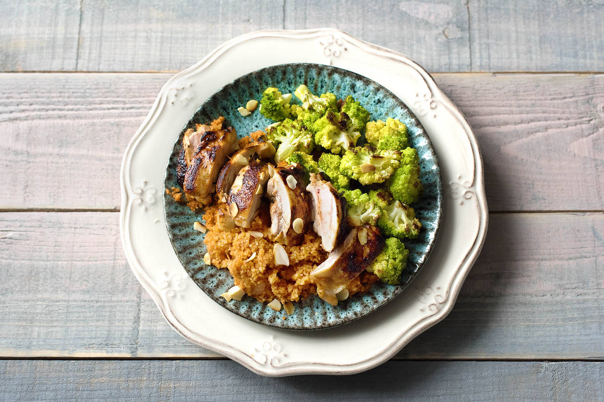 Mango Chutney Chicken with Spiced Bulgur
