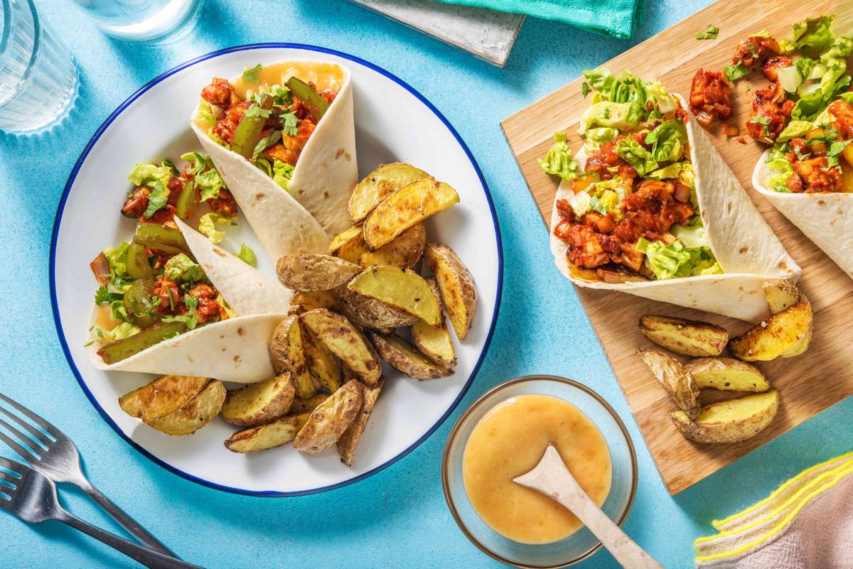 Mango Chutney Glazed Chicken Wraps