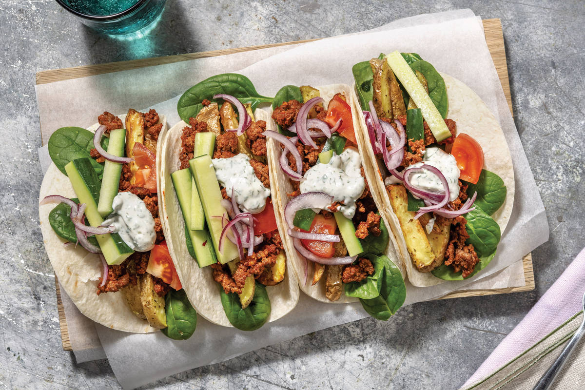 Mediterranean Beef Gyros & Herby Mayo