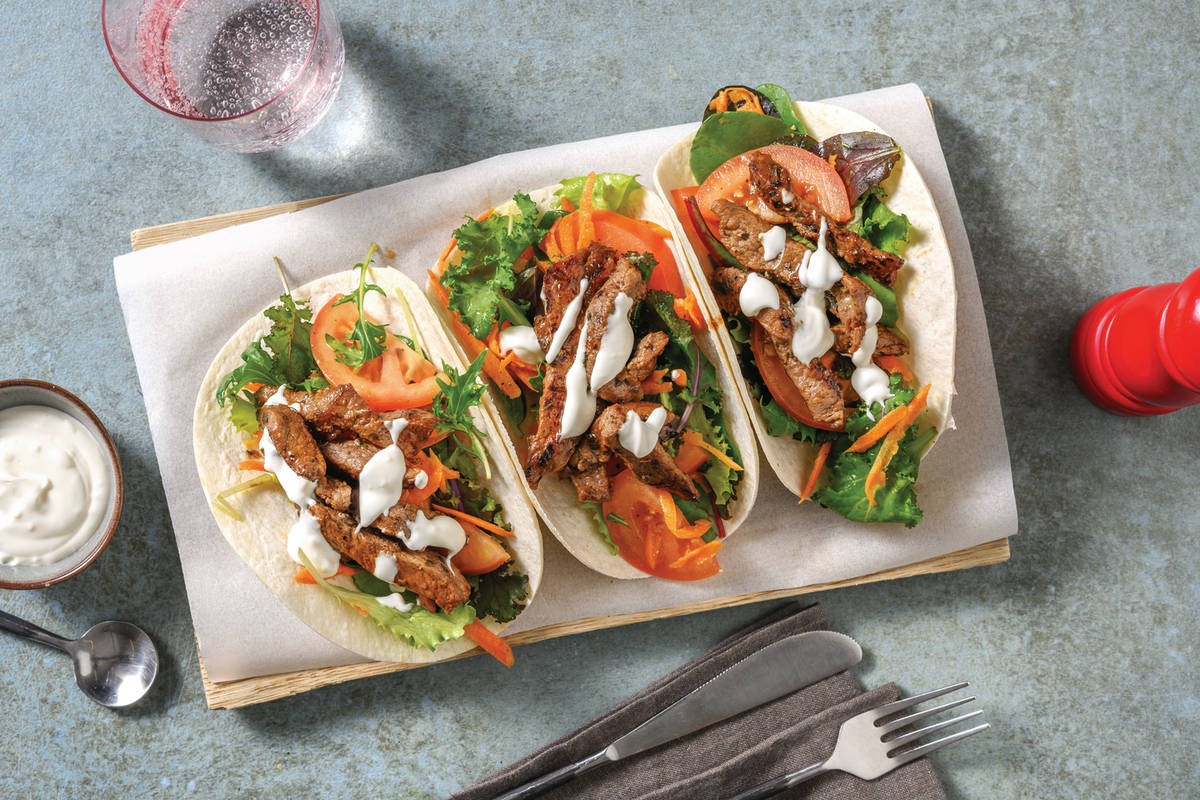 Mediterranean Beef Tacos