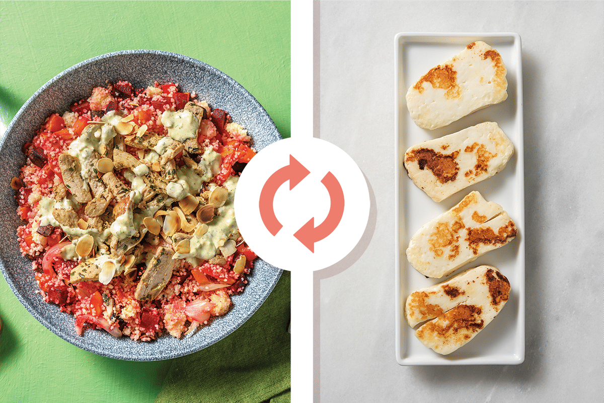 Mediterranean Haloumi & Roast Veggie Couscous