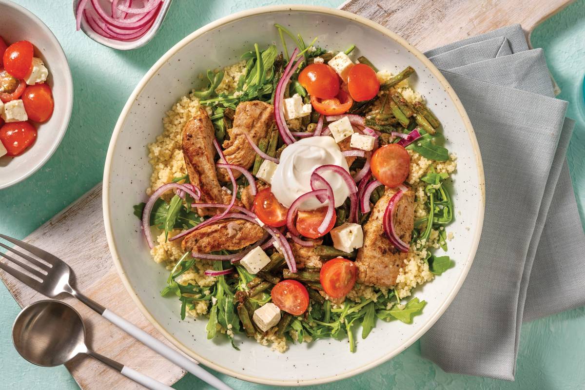 Mediterranean Pork Couscous Bowl