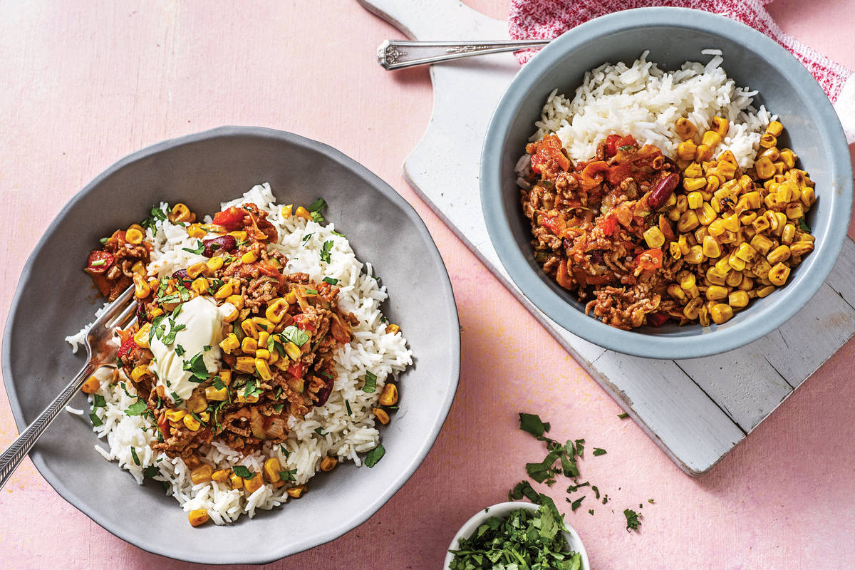 Tex-Mex Beef & Bean Rice Bowl