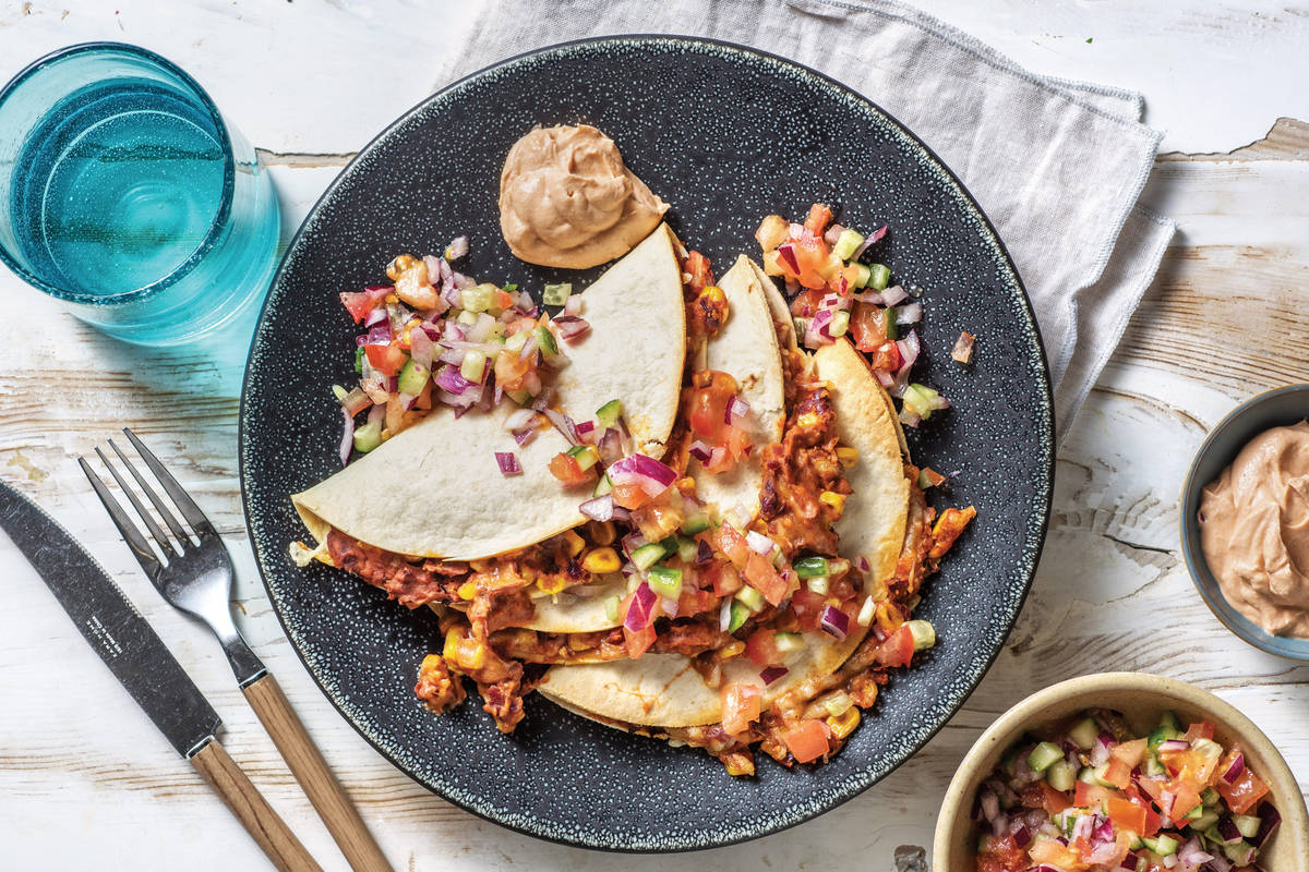 Mexican Cheesy Bean Quesadillas