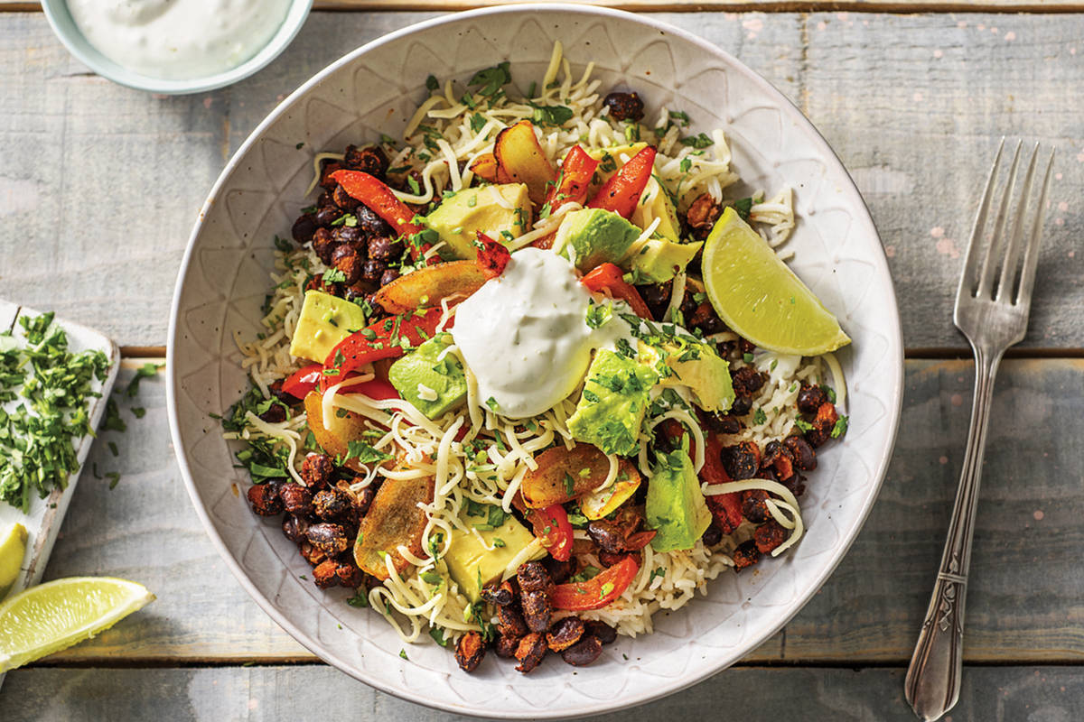 Black Bean Fajita Rice Bowl