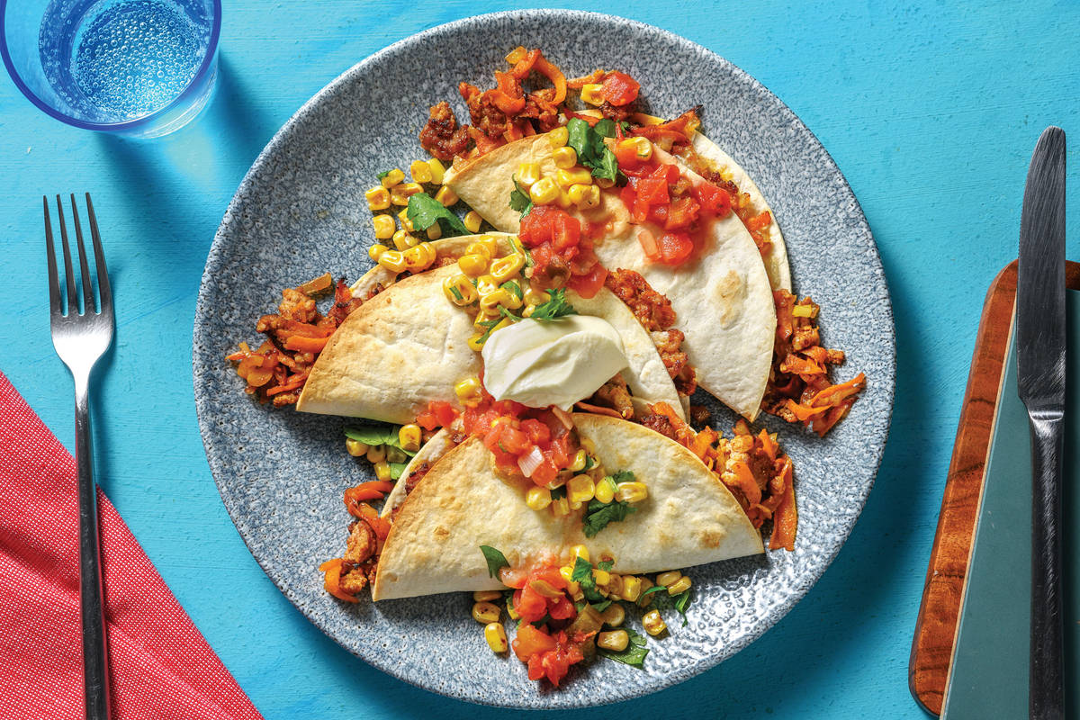 Quick Mexican Pork Quesadillas