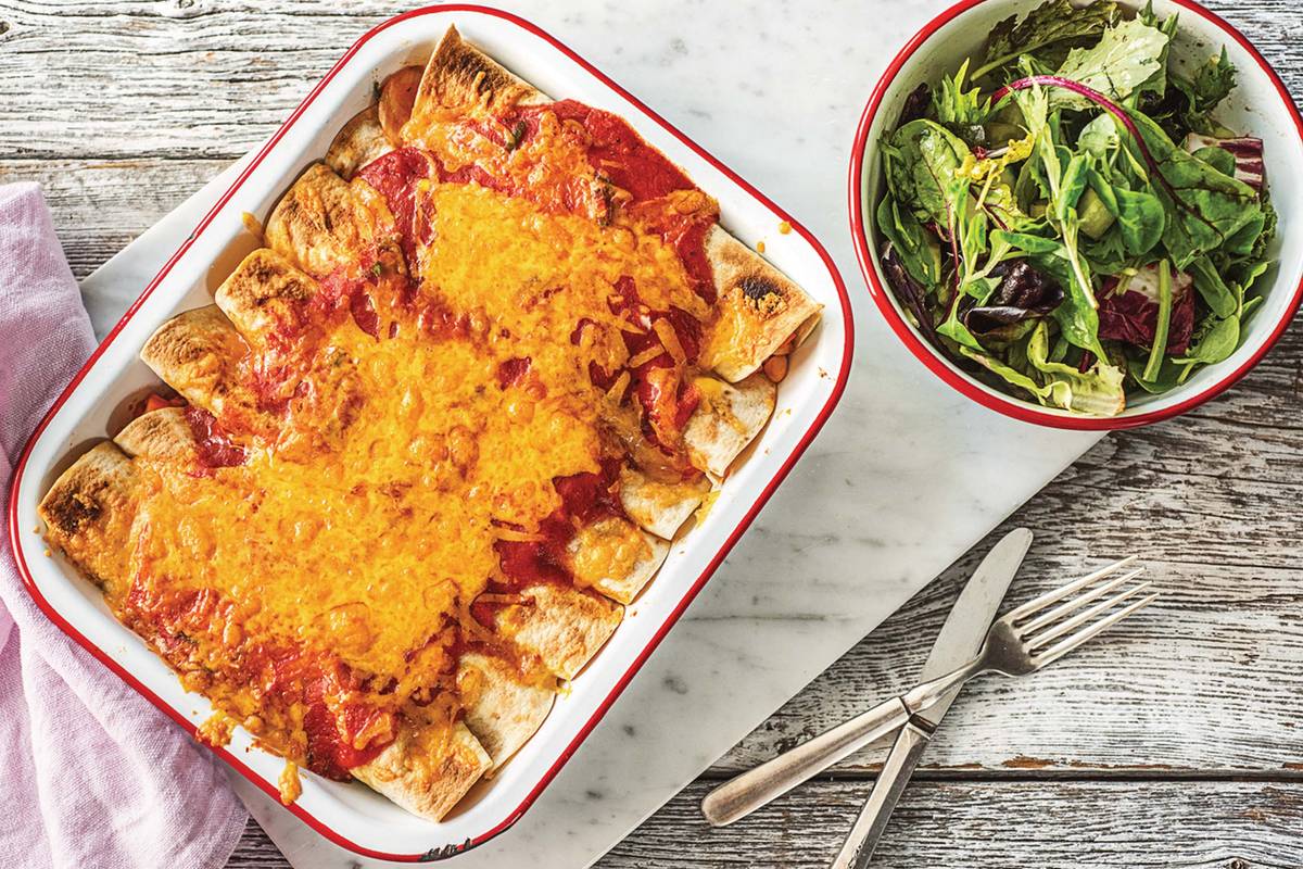 Mexican White Bean Enchiladas