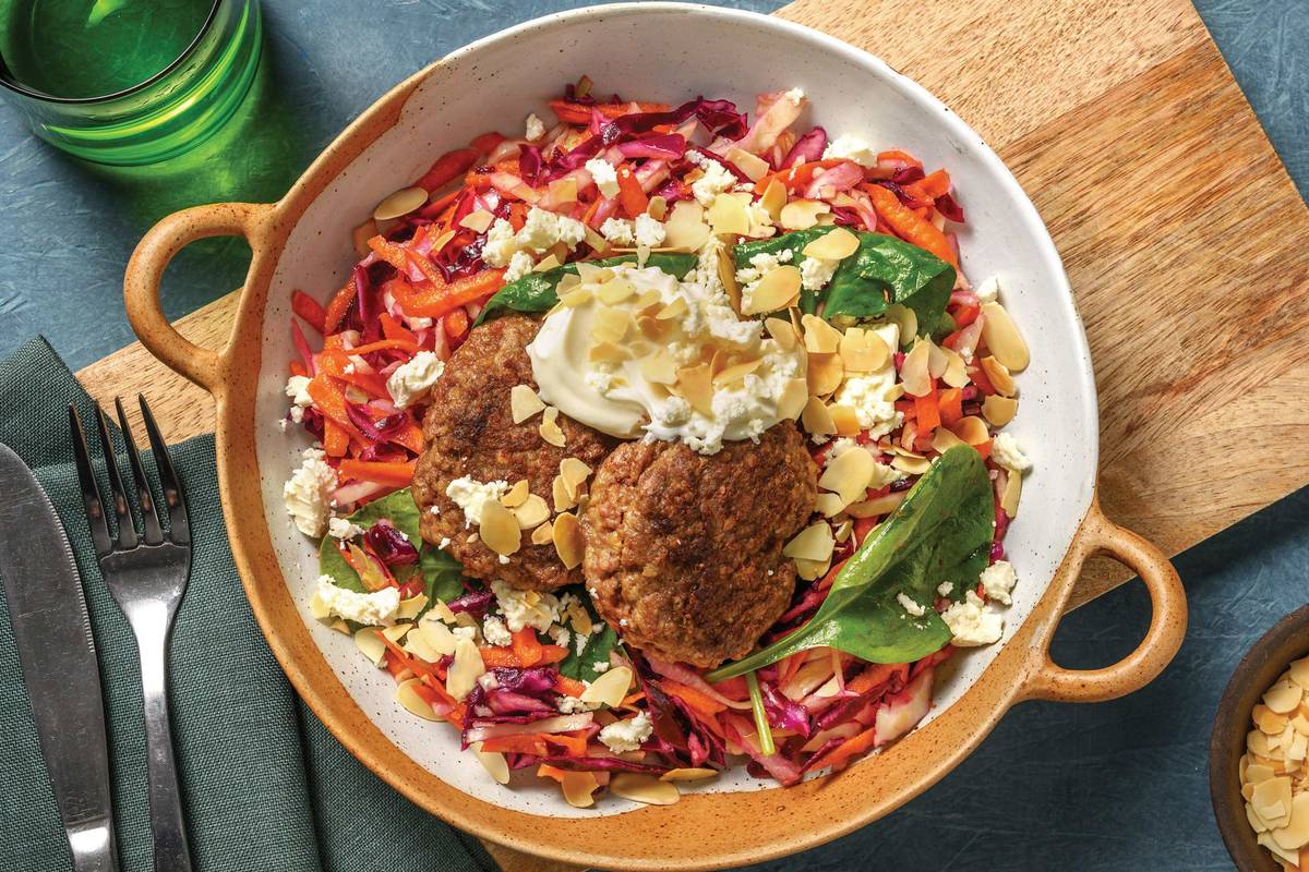 Quick Middle Eastern Lamb Rissole Salad