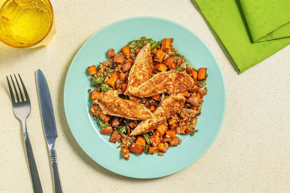 Middle Eastern-Spiced Chicken & Farro