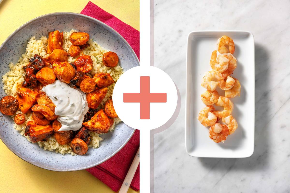 Middle Eastern Style Chicken Stew with King Prawns