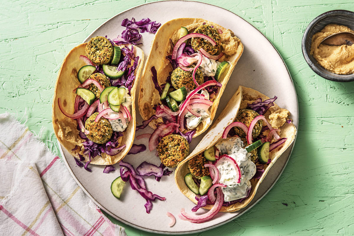 Mini Falafel & Hummus Wraps