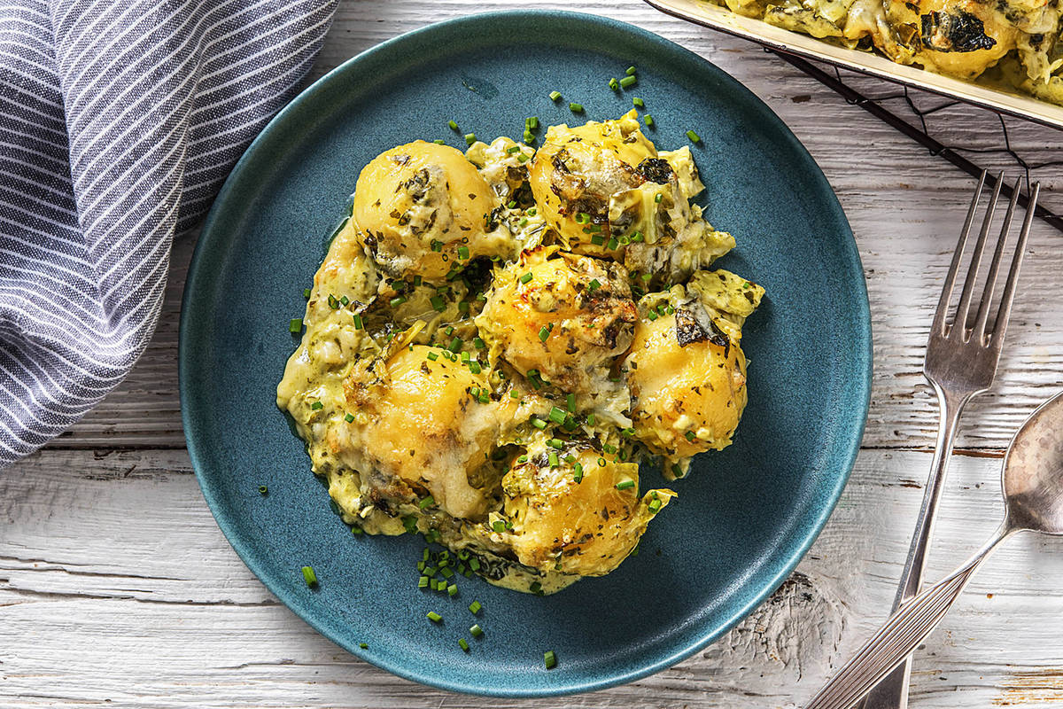 Cremiger Mini-Knödel-Auflauf