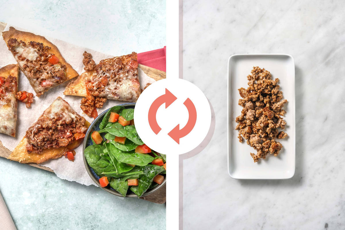 Mini pizza au fromage et à la sauce ragù à la dinde