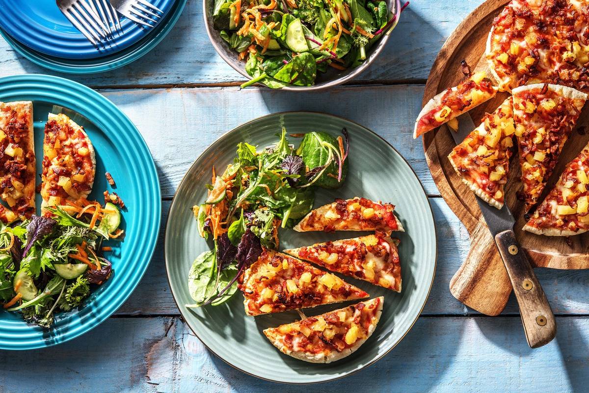 Mini Bacon and Pineapple Pizzas