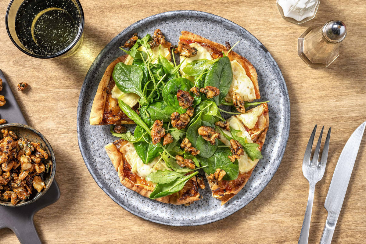 Mini pizzas sucrées-salées au brie