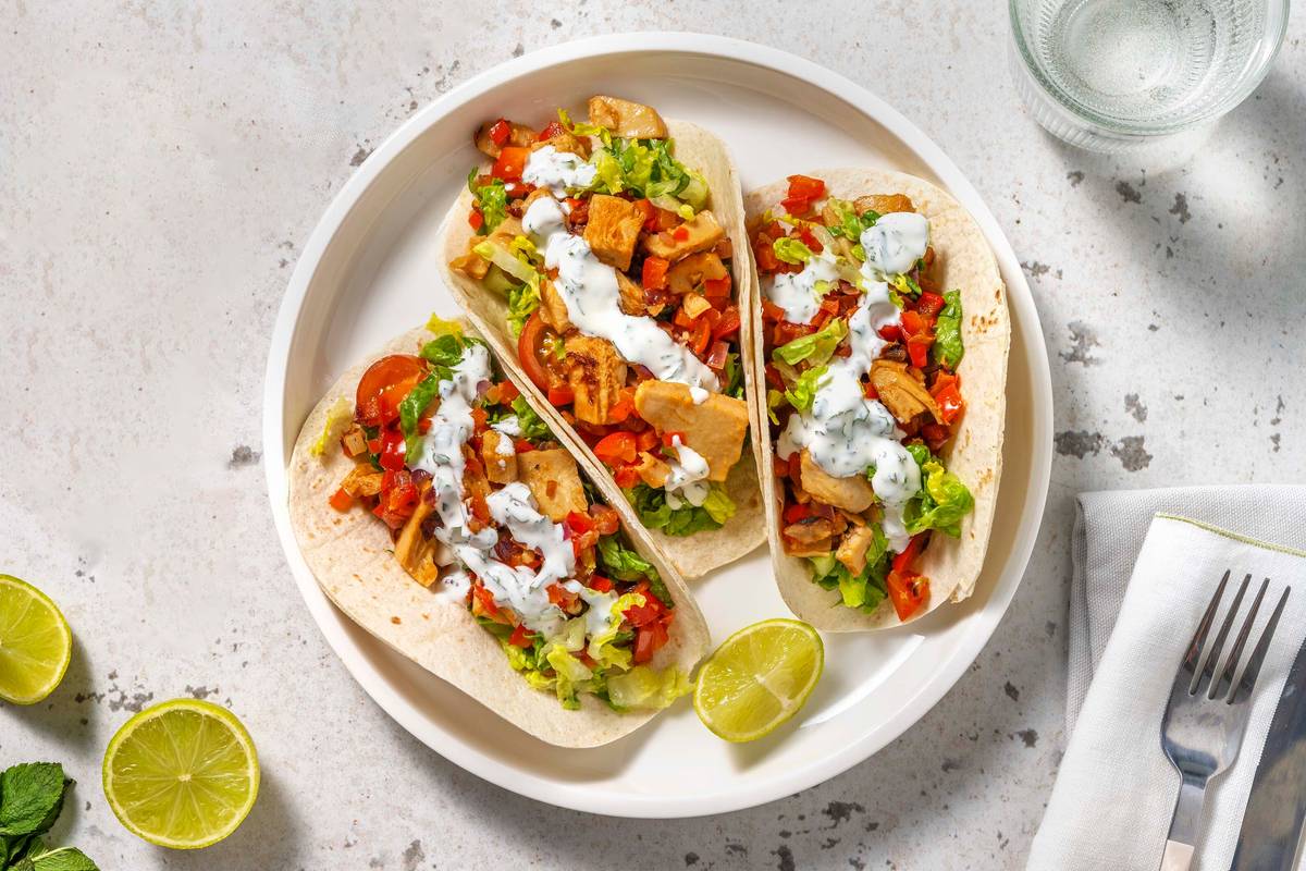 Mini-tortilla's met vegetarische kipstukjes