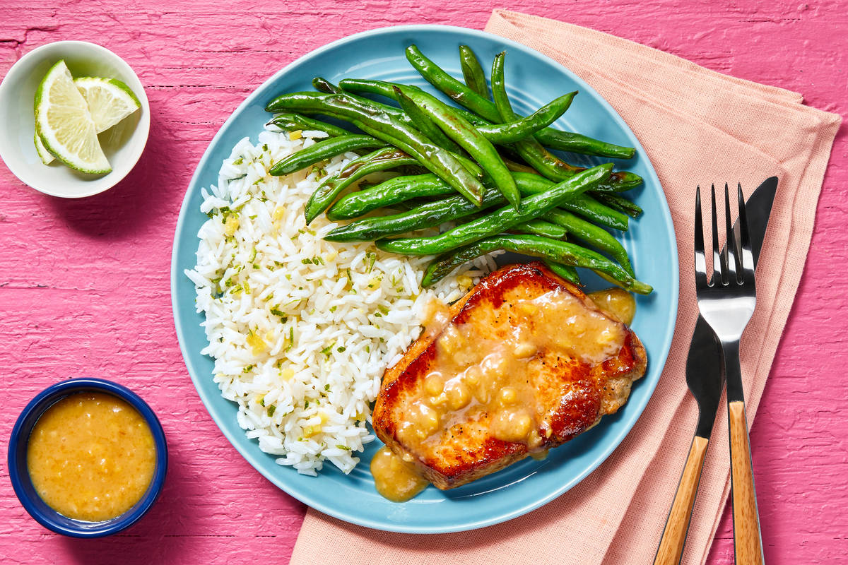 Miso Peach Pork Chops