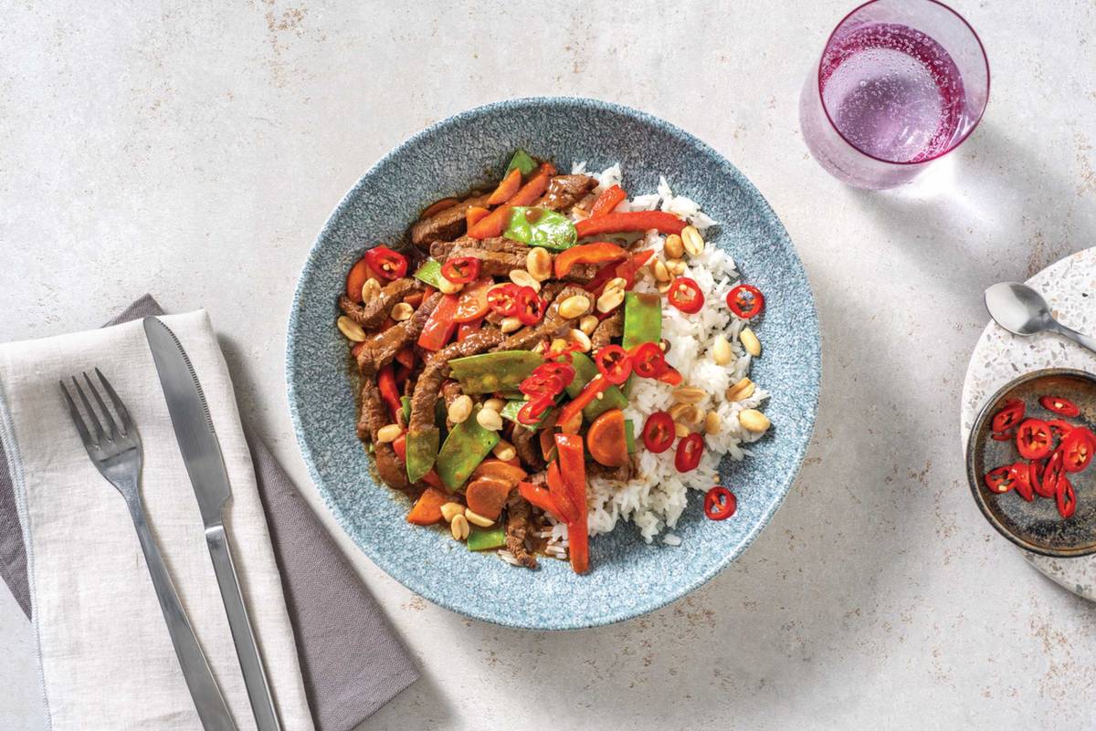 Double Mongolian Beef & Snow Pea Stir-Fry