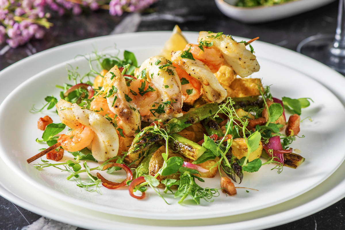Monkfish and Prawn Skewers