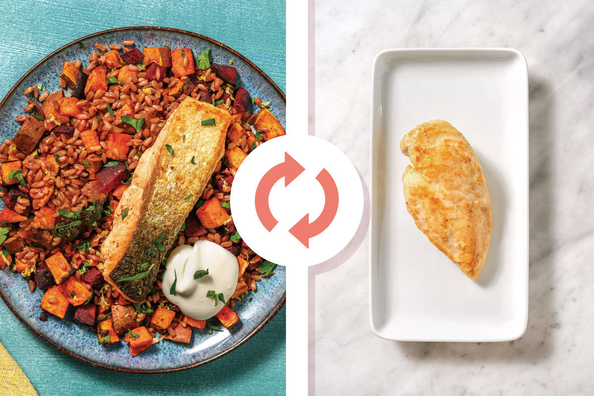 Moroccan Seared Chicken & Freekeh Salad