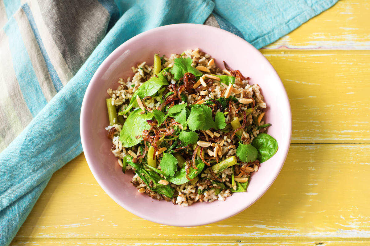 Mujadara with Green Beans