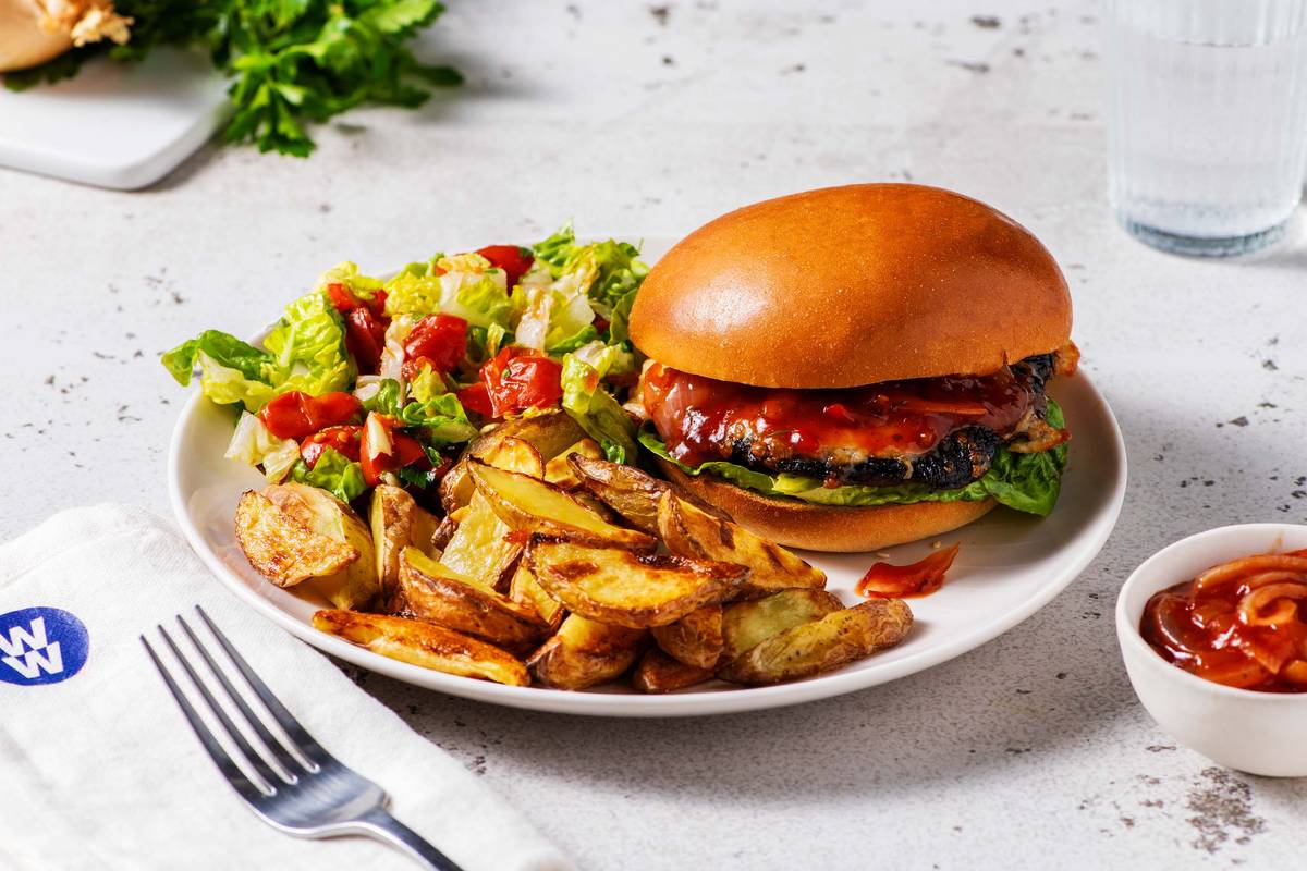 Mushroom and Cheddar Burger