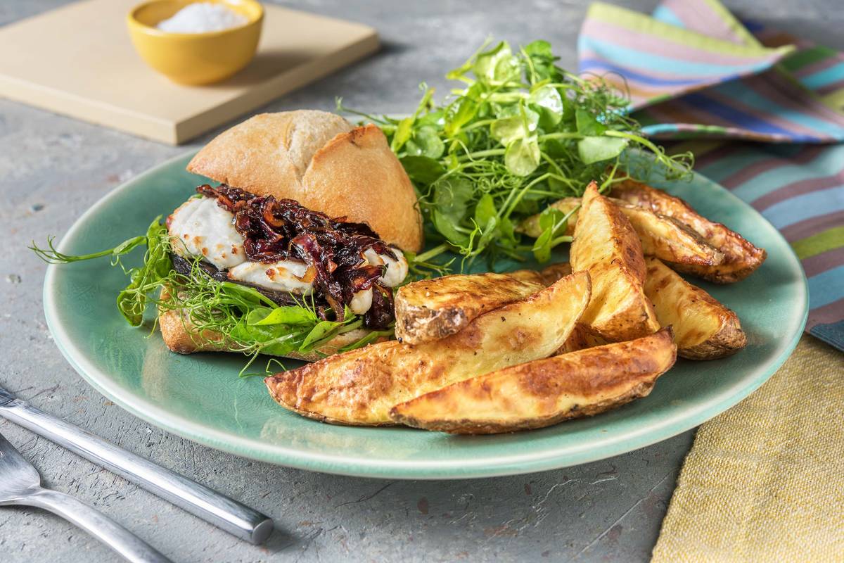 Mushroom and Goat's Cheese Burger
