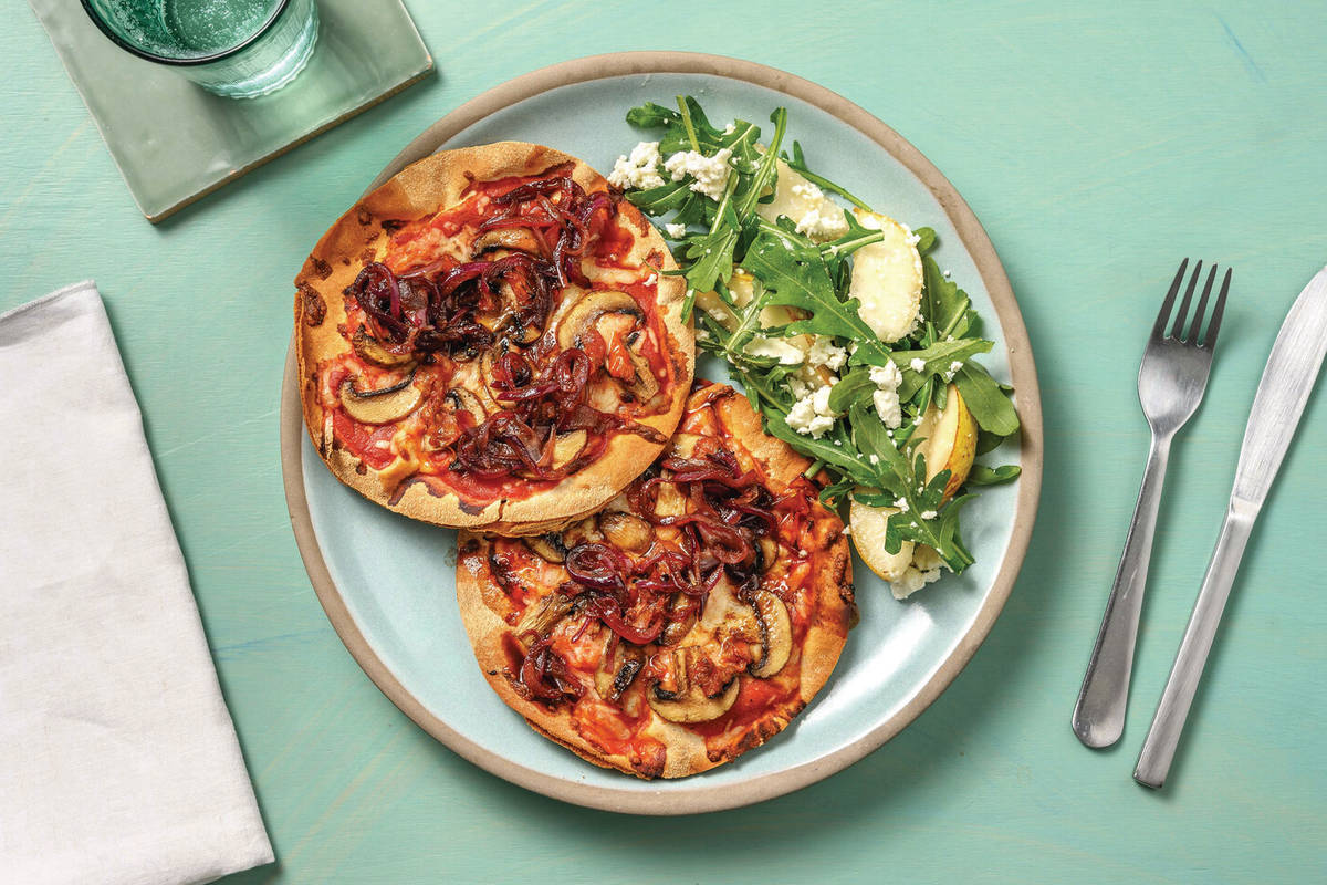Mushroom & Cheddar Flatbread Pizza